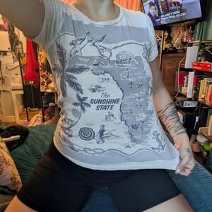 J. Crew White Graphic Tee